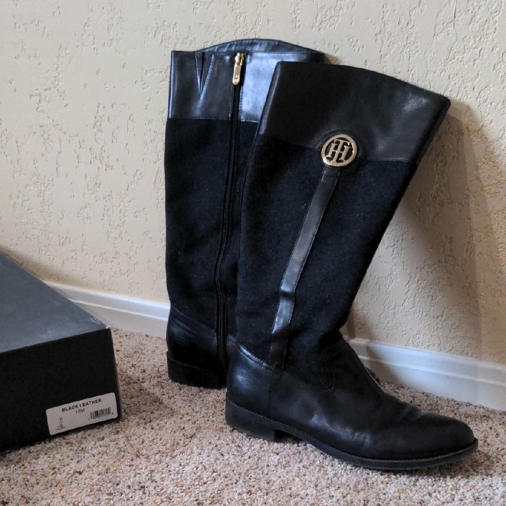 Tommy Hilfiger Black Heeled Boots